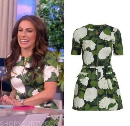 the view, alyssa farah griffin, green and white floral print dress