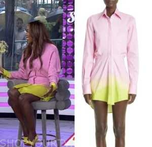 tiffany reid, the today show, hoda and jenna, pink and lime green shirt dress