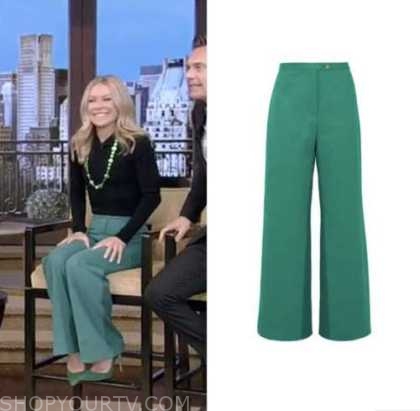 kelly ripa, green pants, live with kelly and ryan