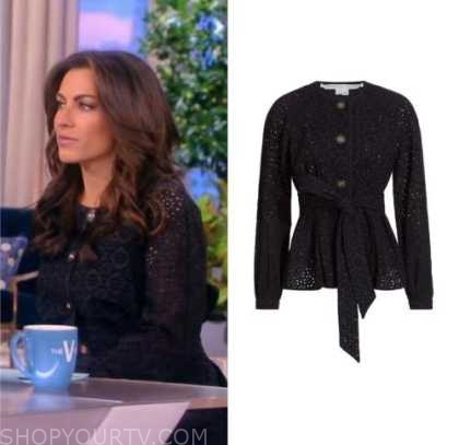 alyssa farah griffin, black eyelet jacket, the view