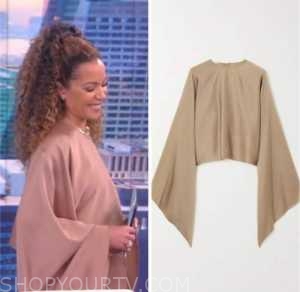 the view, sunny hostin, beige silk top