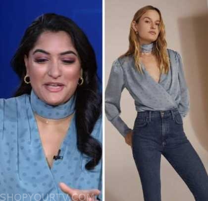 reena roy, blue lka dot blopuse, gma3,