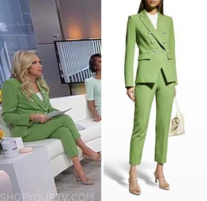 outnumbered, fox news fashion, green double breasted blazer and pant suit, kayleigh mcenany
