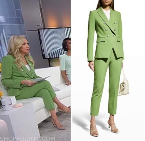 outnumbered, fox news fashion, green double breasted blazer and pant suit, kayleigh mcenany