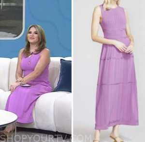 jenna bush hager, the today show, purple knit dress, hoda and jenna