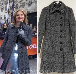 savannah guthrie, grey paisley coat, the today show