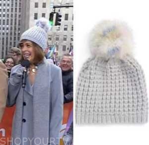 pom pom beanie hat, the today show, hoda kotb