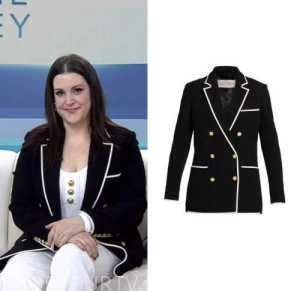 melanie lynskey, the today show, black contrast trim blazer