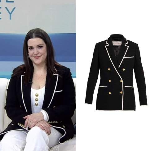 melanie lynskey, the today show, black contrast trim blazer