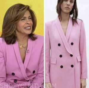 hoda kotb, the today show, hoda and jenna, pink double breasted blazer