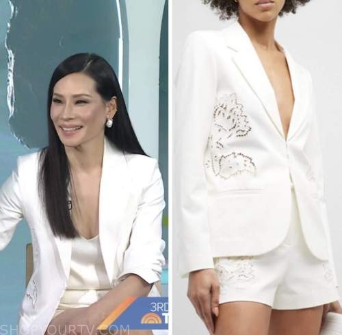 lucy liu, white embroidered blazer, the today show