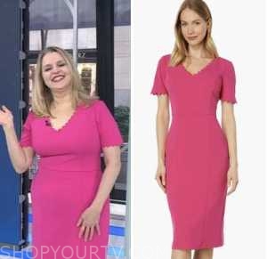 dr. carol ash, the today show, pink scallop trim sheath dress