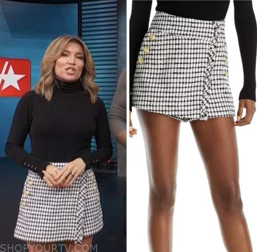 access hollywood, tweed skirt, kit hoover