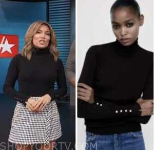 access hollywood, black turtleneck top, kit hoover