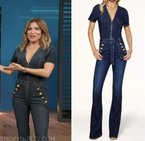 kit hoover, access hollywood, denim button jumpsuit