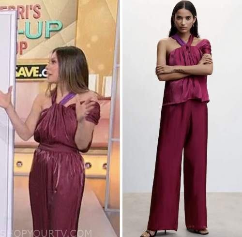 sherri, melissa garcia, pink satin top and pants jumpsuit