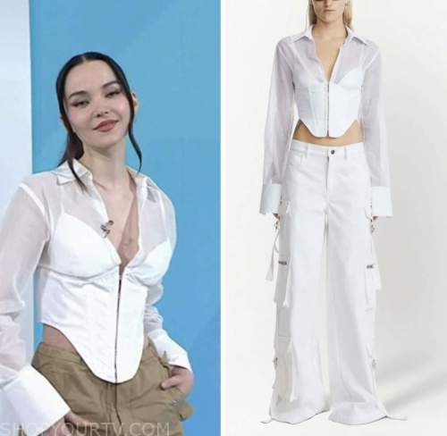 dove cameron, white corset top, the today show