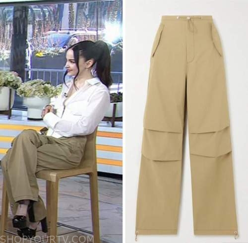 the today show, dove cameron, tan cargo pants