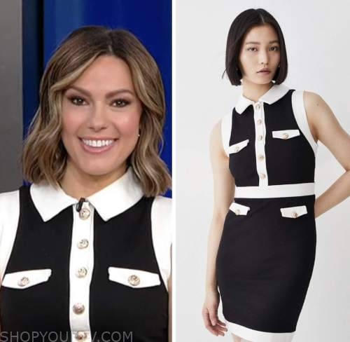 outnumbered, black and white military knit dress, lisa boothe, fox news fashion