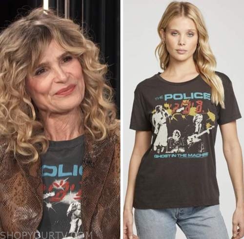 Kyra Sedgwick, E! news, black the police t-shirt
