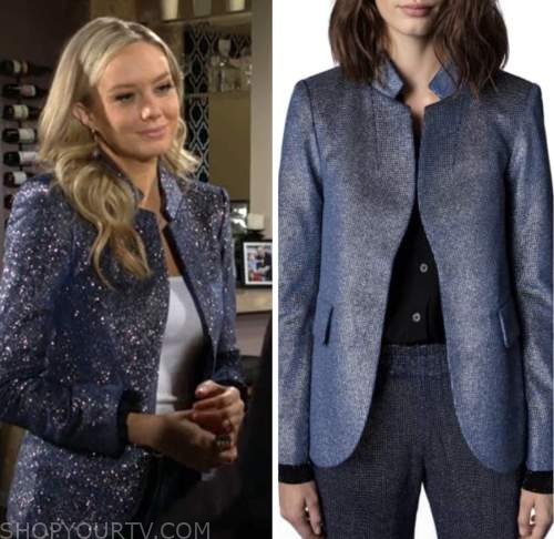 abby newman, melissa ordway, the young and the restless, blue sparkle jacket