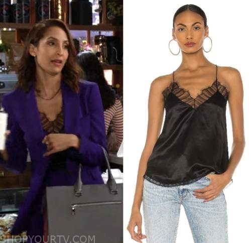 the young and the restless, black camisole top, lily winters, christel khalil