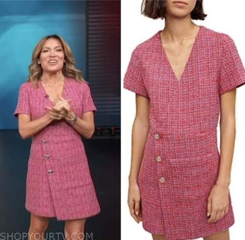 access hollywood, pink tweed dress, kit hoover
