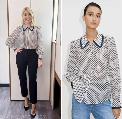 this morning, holly willoughby, floral blouse