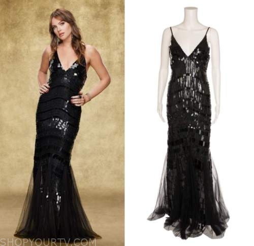 the young and the restless, black sequin gown, tessa porter, cait fairbanks