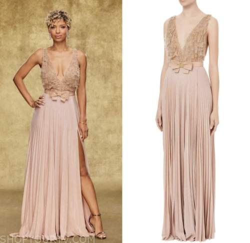 elena dawson, brytni sarpy, the young and the restless, blush pink embellished bow dress