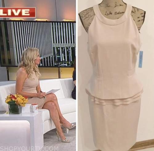 kayleigh mcenany, outnumbered, tan peplum sheath dress