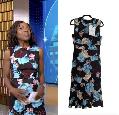 Good Morning America: March 2023 Deborah Roberts's Blue Floral Dress ...