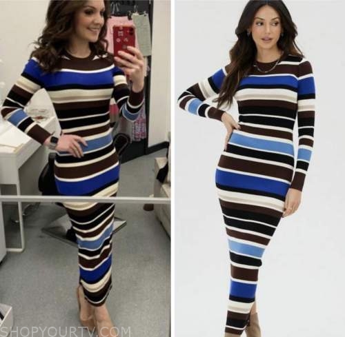 laura tobin, striped knit dress, good morning britain
