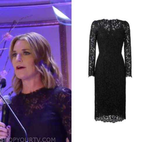 the today show, hoda and jenna, black lace dress