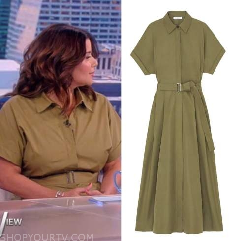 the view, green belted midi dress, ana navarro