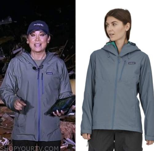 ginger zee, good morning america, blue zipper parka jacket