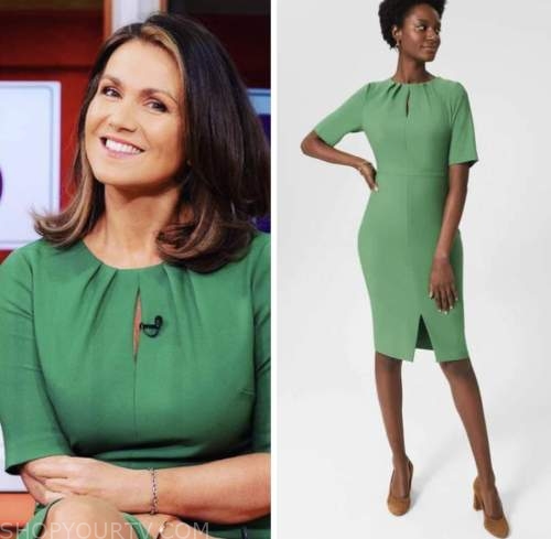 susanna reid, good morning britain, green pencil dress