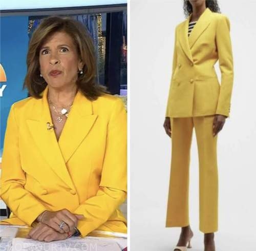 hoda kotb, the today show, yellow blazer and pant suit