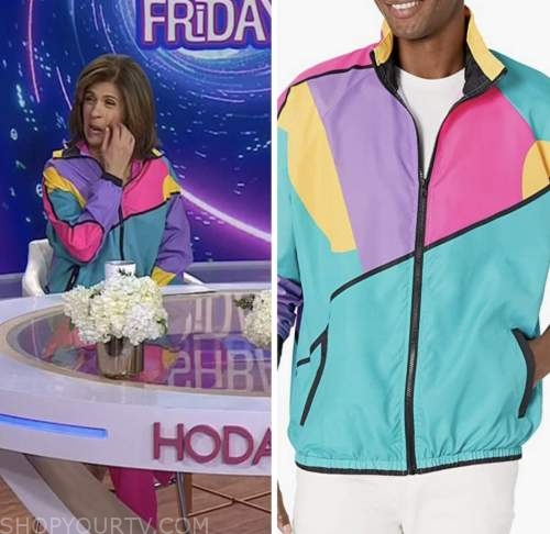 hoda kotb, the today show, colorblock windbreaker jacket