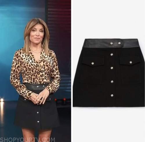 access hollywood, black skirt, kit hoover