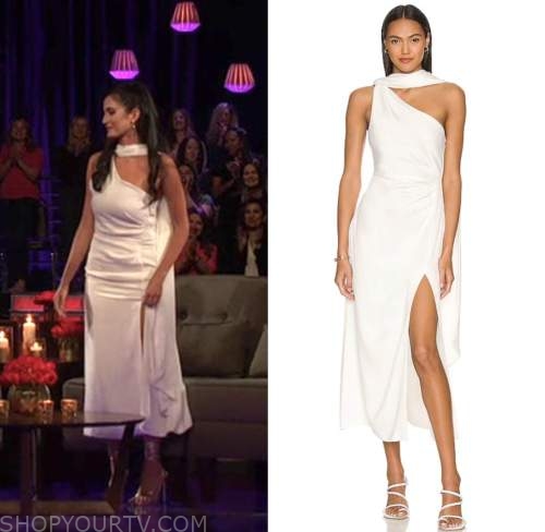 the bachelor, white one-shoulder dress, after the final rose, finale, ariel frenkel