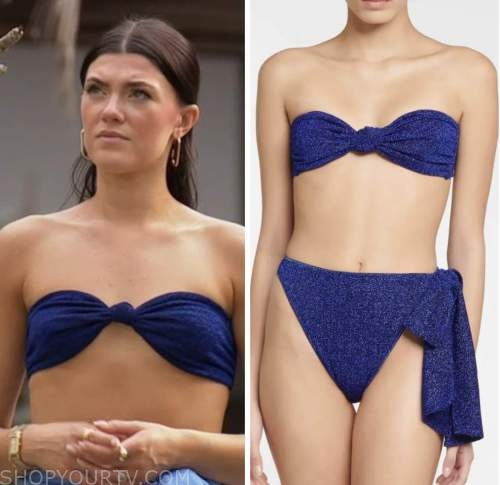 gabi elnicki, the bachelor, blue metallic bikini top