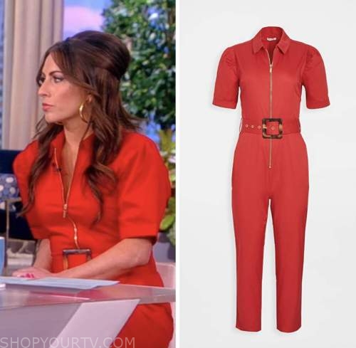 the view, alyssa farah griffin, red belted jumpsuit