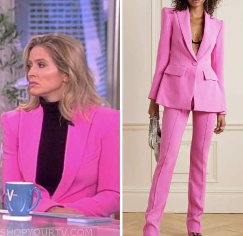 the view, sara haines, pink blazer and pant suit