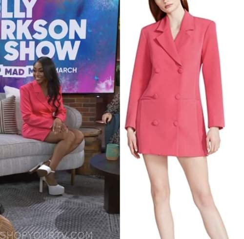 Megan Piphus Peace, the kelly clarkson show, pink blazer dress