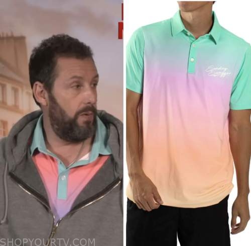 adam sandler, dip dye ombre polo shirt, access daily