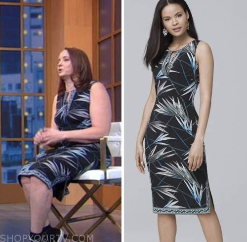 Dr. DEBORAH GILBOA, good morning america, blue printed sheath dress