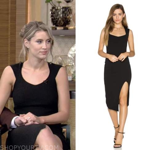 kaity biggar, live with kelly and ryan, black knit dress, the bachelor