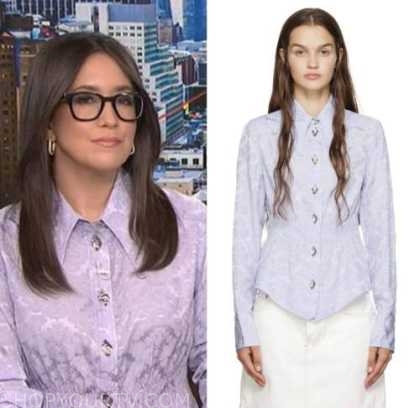 savannah sellers, nbc news daily, purple jacquard shirt