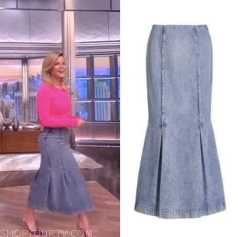 the view, denim midi skirt, sara haines